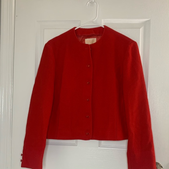 Vintage Pendleton Red 100% Virgin Wool Blazer Jacket, Size Medium! - Picture 2 of 7